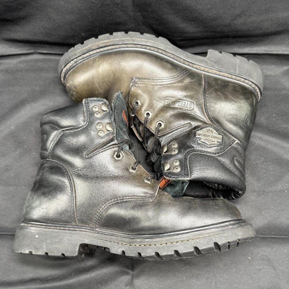 Vintage Harley Davidson 91015 Black Leather Motorcycle Boots Men’s Sz. 8.5